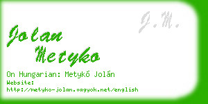 jolan metyko business card