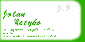 jolan metyko business card